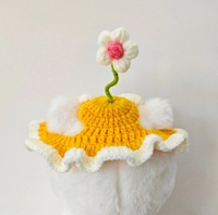 Topi Rajut Hewan Peliharaan Kostum Cosplay Crochet Penutup Kepala Kucing Anjing Topi Lucu Hangat Musim Dingin Topi Wol untuk Anak Anjing dan Anak Kucing Kecil Leyocar MM-95