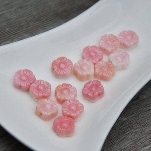 <b>Shell</b> Flower Spacer Beads For Bracelet Making 10mm Hand Carved Plum Blossom Design Jewelry Accessories - Product Image 1