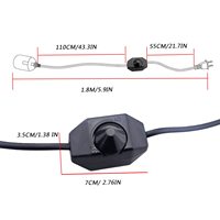 Cordon de suspension E27 pour lampe LED avec variateur et prise, idéal pour l'éclairage des reptiles