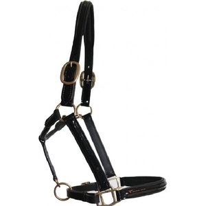 Cabestro para Caballo Estilo Inglés de Calidad de Lujo, Cuero de Primera Calidad con Herrajes de Latón Pulido Cromado, Diseño Moderno - Product Image 1
