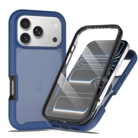 Coque de téléphone en silicone magnétique sans fil 2-en-1 à protection intégrale, design anti-chute contrasté pour les séries 16/17 Pro Max/18