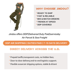 Nuovi Pantaloni <span class=keywords><strong>Cargo</strong></span> da <span class=keywords><strong>Donna</strong></span> 2026, Stile Vintage Sportivo da Strada, Multi-Tasca, Gamba Larga, Chiusura con Zip, Casual - Product Image 3