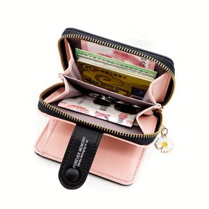 Custom Embroidered Women Wallet with Zipper and Snap Closure, Short Leather Coin Purse Card Holder for <b>Gifts</b> - Product Image 3