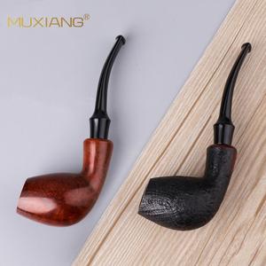 Muxiang Briarwood Tobacco Pipe Bent Type Handcrafted Solid Wood Custom Made For Smoking - Product Image 2