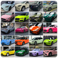 Film Vinyle PET Ultra Brillant Métallique pour Carrosserie Complète 1,52*17m, Couleurs Changeantes Rouge Cristal Violet Bleu Rose Vert