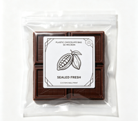 Sac en plastique transparent personnalisable de 50 microns avec fermeture hermétique pour chocolats simples, sachet d'emballage de bonne qualité
