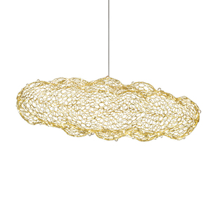 Creative Wire Mesh Clouds shape Hotel Mall White Floating Cloud LED lampadari e lampade a sospensione - Product Image 6