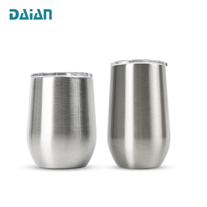 12oz Stainless Steel Stemless Wine Tumbler Thermal Double Wall Wine <strong>Glass</strong> Cup with Lid for Gift <strong>Christmas</strong> Patterned <strong>Mugs</strong> - Product Image 1