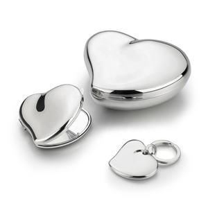 Прямая Продажа с завода, элегантная дизайнерская металлическая Посеребренная шкатулка в форме сердца из сплава, шкатулка для украшений для дома и офиса - Product Image 6