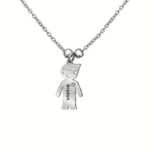 <b>Custom</b> Women's Cartoon Charms Beaded Stainless Steel Blank Engraved <b>Name</b> <b>Necklace</b> with <b>Custom</b> Logo Casual Sporty - Product Image 6