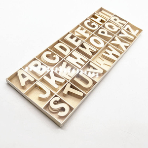 Juego de Letras del Alfabeto de Madera sin Acabado, 26 Letras, Rodajas de Madera con Bandeja de Almacenamiento para Manualidades, Educación Infantil, Decoración, OEM - Product Image 3