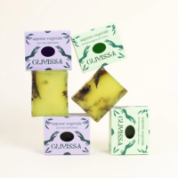 Petit emballage en verre de boîte à savon artisanale avec fenêtre transparente en matériaux recyclés