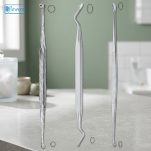 Ensemble de curettes chirurgicales dentaires 6flowers en acier inoxydable, instrument manuel pour chirurgie orale, classe II, certifié CE F9-493 ISO 2015 - Product Image 4