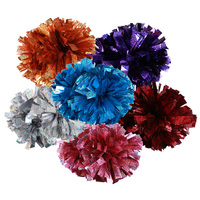 Icheerobics Cheer Poms 4 pouces métalliques avec poignée en plastique blanc Cheerleading Pom
