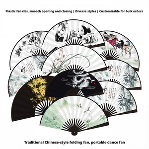 Ventaglio Pieghevole da Uomo <span class=keywords><strong>in</strong></span> Seta a Doppia Faccia, Stile Cinese Tradizionale, 8 Pollici, con Pittura a Inchiostro, Personalizzato - Product Image 2