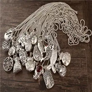 Aliexp ebay heißer Verkauf Fisch Mode Ethnische Vintage Anhänger Aussage Halskette für Frauen Schmuck Silber Halskette