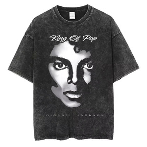 T-shirt pour homme de haute qualité 100% coton orné de strass, surdimensionné, respirant, à séchage rapide, personnalisé King Pop Michael <span class=keywords><strong>Jackson</strong></span> - Product Image 3