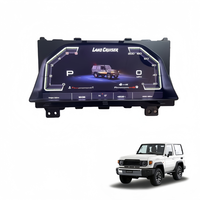 Layar Instrumen LCD Mobil 12,3 inci Baru untuk Toyota Land Cruiser LC71 76 78 79, Material ABS, Panel LCD Khusus untuk Peningkatan Interior