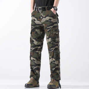 <span class=keywords><strong>Pantalon</strong></span> de travail décontracté pour homme, coupe droite ample, taille mi-haute, motif camouflage, respirant, en coton doux - Product Image 3