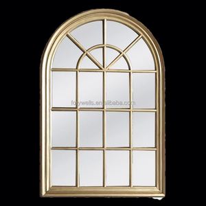 Productos de tendencia 2025 decoración grande Vintage europeo lujo ventana espejo marco de madera arco decorativo para suelo o pared Material de vidrio muebles de sala de estar personalizados - Product Image 5