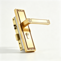 Serrure de porte intérieure haut de gamme silencieuse en cuivre pur, nouvelle poignée de mortaise dorée rétro chinoise pour chambre à coucher, sécurité en laiton massif, quincaillerie domestique