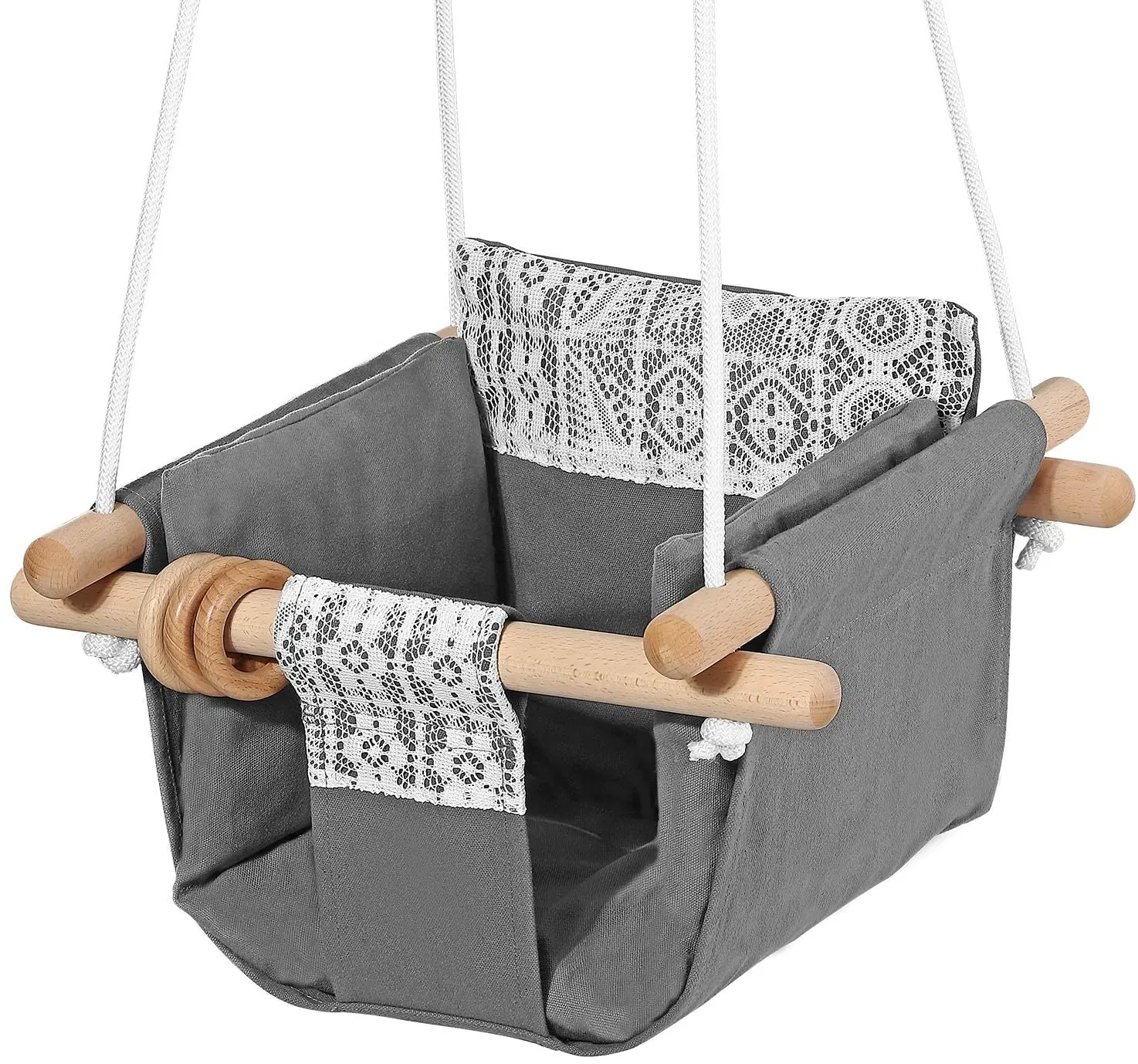 Bodi Veilige Canvas En Houten Baby Opknoping Schommel Stoel Indoor En Outdoor Hangmat Achtertuin Buiten Swing Kids Speelgoed Schommels