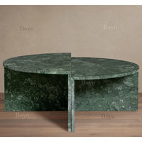 Ensembles de meubles de salon modernes de luxe, table basse en marbre vert du Brésil, table en marbre vert