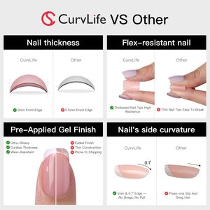 <span class=keywords><strong>Uñas</strong></span> Postizas de Gel Suave en Forma de Almendra Extra <span class=keywords><strong>Cortas</strong></span>, Kit de <span class=keywords><strong>Uñas</strong></span> Postizas <span class=keywords><strong>Color</strong></span> Rosa Nude Reutilizables de Larga Duración con Pegamento &amp;   Pestañas, 32 piezas - Product Image 4