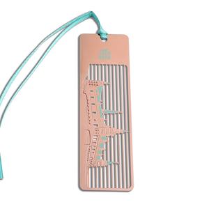 Marcapáginas Metálico Rectangular Color Oro Rosa con Logotipo Personalizado - Product Image 1