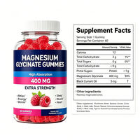Complément alimentaire végétalien OEM au goût framboise, gommes au glycinate de magnésium, favorisent un sommeil réparateur, la mémoire cognitive, le système immunitaire