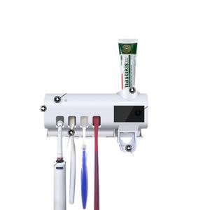 Stérilisateur de brosses à dents intelligent avec lumière UV, 5 emplacements, distributeur automatique de dentifrice, fixation par ventouse, en plastique - Product Image 2