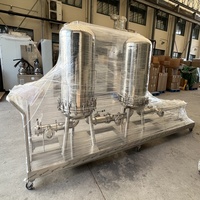Système de filtration mobile en acier inoxydable double paroi avec pompe PLC, filtre à cartouche sanitaire de précision pour liquides, 1000 L/heure, pour cosmétiques et produits alimentaires