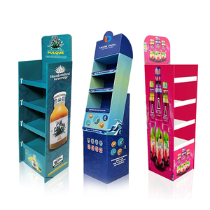 Tùy chỉnh siêu thị bán lẻ sàn các tông giấy sóng nước giải khát rượu mềm đồ uống hiển thị đứng - Product Image 4