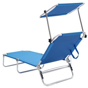 Self-Owned Outdoor <b>Folding</b> Sun Lounger Royal Blue Aluminum Alloy Frame 190x57x26.5cm Camp <b>Bed</b> Lounge Chair - Product Image 3