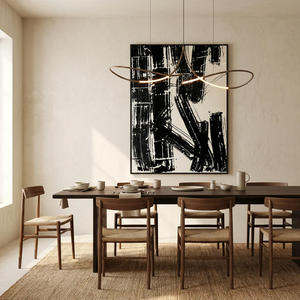 Pintura al Óleo Abstracta Contemporánea en Blanco y Negro sobre Lienzo, Arte de Pared Enmarcado, Decoración para Colgar en la Sala de Estar - Product Image 5