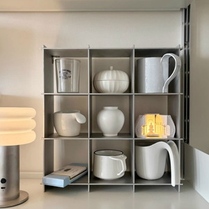 9-Fächer Edelstahl Desktop-Präsentationsregal, Offener Aufbewahrungsorganizer für <span class=keywords><strong>Blind</strong></span> Boxes, Tassen, Kosmetik & Parfüm - Product Image 1