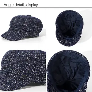 Flat Ivy Europe And America Newsboy Artist Octagon Hat Driving Ivy Cabbie Hat Washed Beret Cap