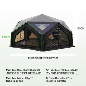 Carpa Domo Hexagonal para 6-8 Personas, Doble Capa, Poliéster Impermeable, Cuatro Estaciones, Apertura Automática Rápida, Estilo Moderno - Product Image 3