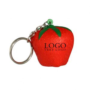 Porte-clés anti-stress en mousse en forme de fruit, personnalisable, fraise, jouet anti-stress, boule anti-stress, vente en gros, promotionnel - Product Image 1