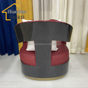 Poltrona Relax di Design Europeo di Alta Gamma, Sedia <span class=keywords><strong>in</strong></span> Vera Pelle Rossa per Soggiorno, Poltrona Lounge con Finiture <span class=keywords><strong>in</strong></span> Legno OEM - Product Image 5