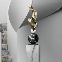 Sculpture artistique en ruban, ornement de sol géométrique moderne, décoration pour hôtel, club, salon, entrée, pièce modèle, Chine