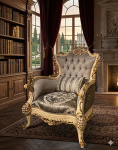 Sillón Individual de Lujo con Acentos Reales y Construcción de Madera Sólida Hecha a Mano para un Estilo Sofisticado en la Sala de Estar - Product Image 2