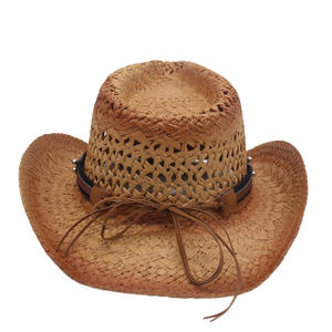 <span class=keywords><strong>Sombrero</strong></span> <span class=keywords><strong>de</strong></span> Paja Estilo <span class=keywords><strong>Vaquero</strong></span> Occidental con Diseño Calado y Decoración <span class=keywords><strong>de</strong></span> Banda <span class=keywords><strong>de</strong></span> <span class=keywords><strong>Cuero</strong></span> - Product Image 6