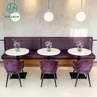Kaffeehaus-Marmor-Rundtisch und Sitzbank-Sofa, Gastronomie-Sitzmöbel