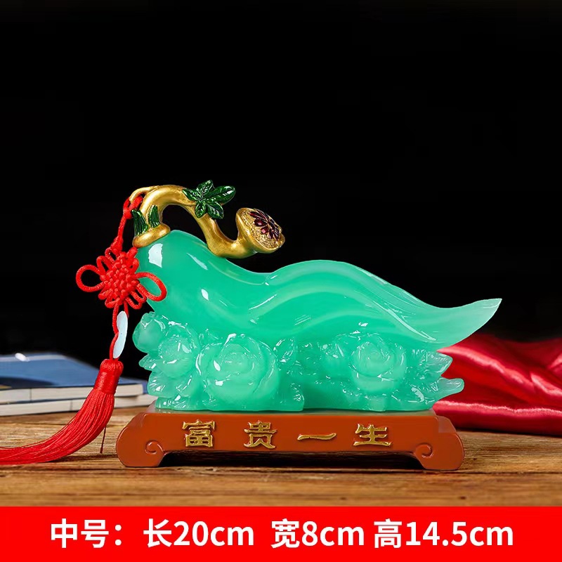 980 Taille Moyenne, Vie Prospère, Couleur Jade Glacé Bleu
