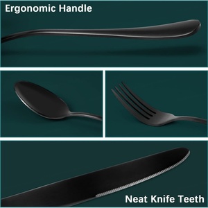 Ensemble de couverts jetables durables et luxueux en acier inoxydable doré poli miroir, cuillère, fourchette, couteau pour les mariages - Product Image 5