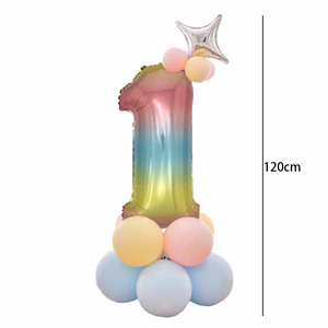 Palloncino Set di anni per bambini colore gradiente digitale a colori digitale colonna di alluminio pellicola <span class=keywords><strong>palloncini</strong></span> per buon compleanno - Product Image 5