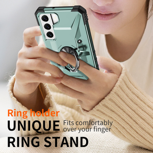 Funda magnética 3 en 1 de metal para PC con anillo para Samsung Galaxy S22 <span class=keywords><strong>S21</strong></span> S20 <span class=keywords><strong>FE</strong></span>, carcasa sólida a prueba de golpes para teléfono. - Product Image 2