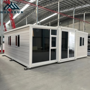 Plan d'étage de maison préfabriquée modulaire de luxe extensible de 20 pieds, application de villa familiale préfabriquée de petite taille avec 2-3 chambres - Product Image 1