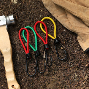 Corde élastique d'extérieur avec crochet, 6mm, en nylon, 15cm, multifonctionnelle, pour le camping, la fixation de tentes, de bâches et de piquets au sol - Product Image 4